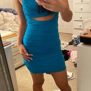Cute Blue Cutout Hoco Dress